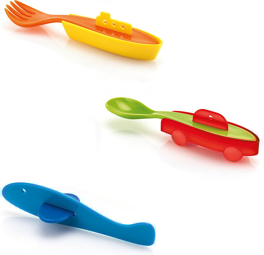 Cubiertos infantiles Bimbi Traffic, Set de 3 piezas