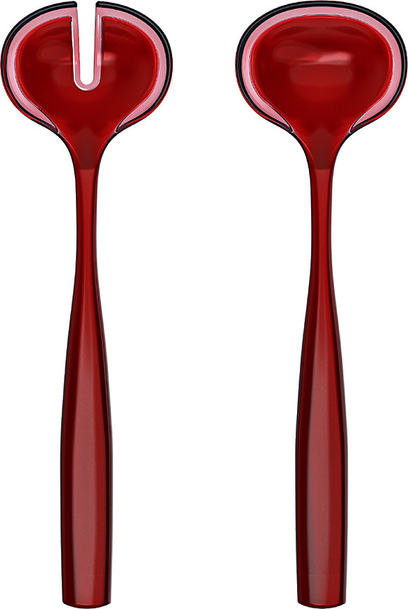 Cucharas para Ensalada recicladas Dolcevita, rojas, Set de 2 piezas