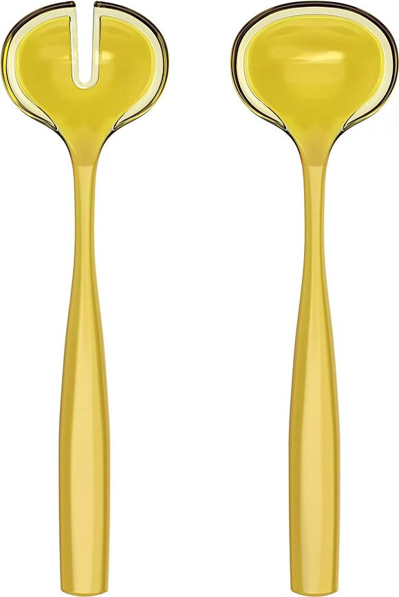 Dolcevita Cuillères à Salade en matériau recyclé, ambrées, Lot de 2