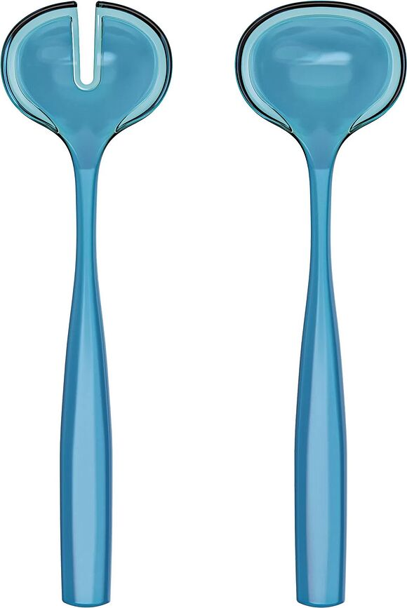 Dolcevita Cuillères à Salade, turquoise, en matière recyclée, Lot de 2