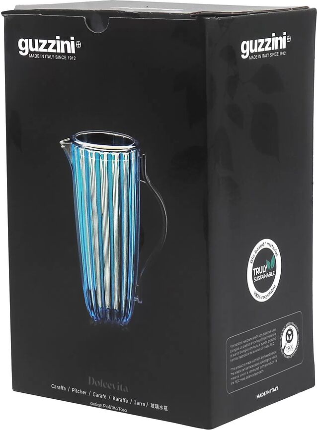 Dolcevita Pichet avec couvercle, recyclé, 1,75 L, turquoise