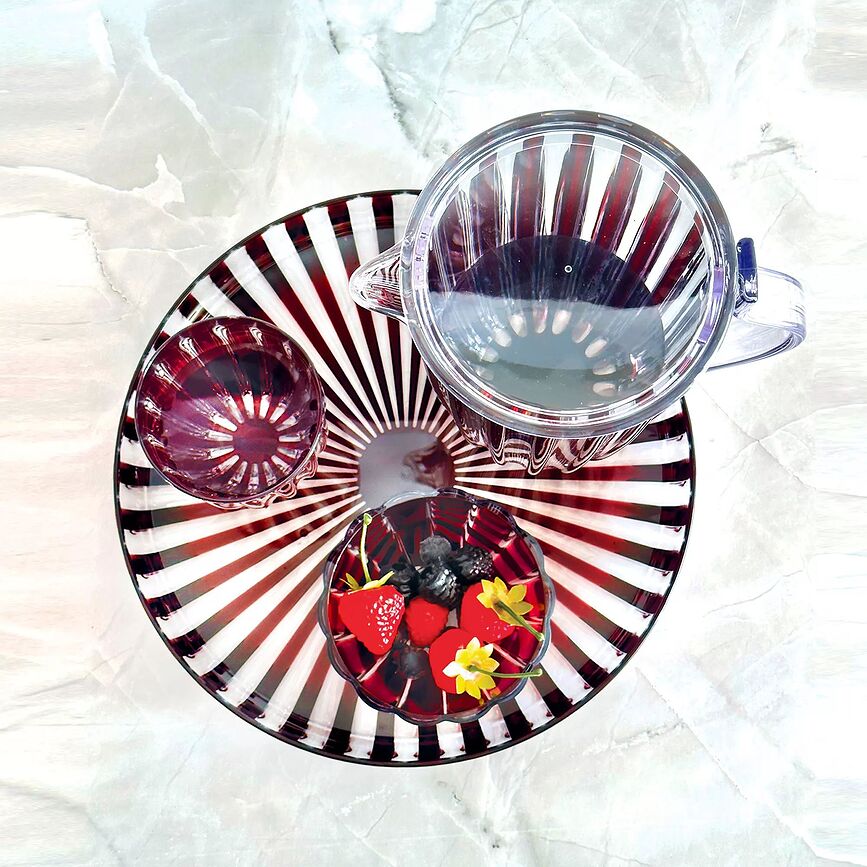 Dolcevita Pladenj za serviranje, jantarni, recikliran