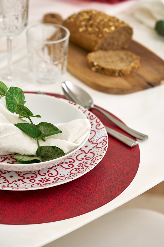 Fabric Podmetač za Tanjur dvostrani 38 cm mliječno bijeli