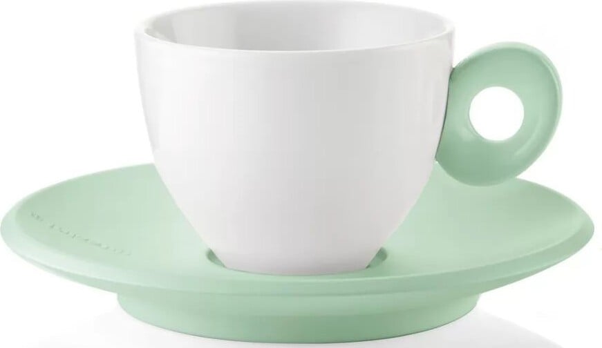 Filiżanki do espresso Everyday zielone ze spodkiem 2 szt.