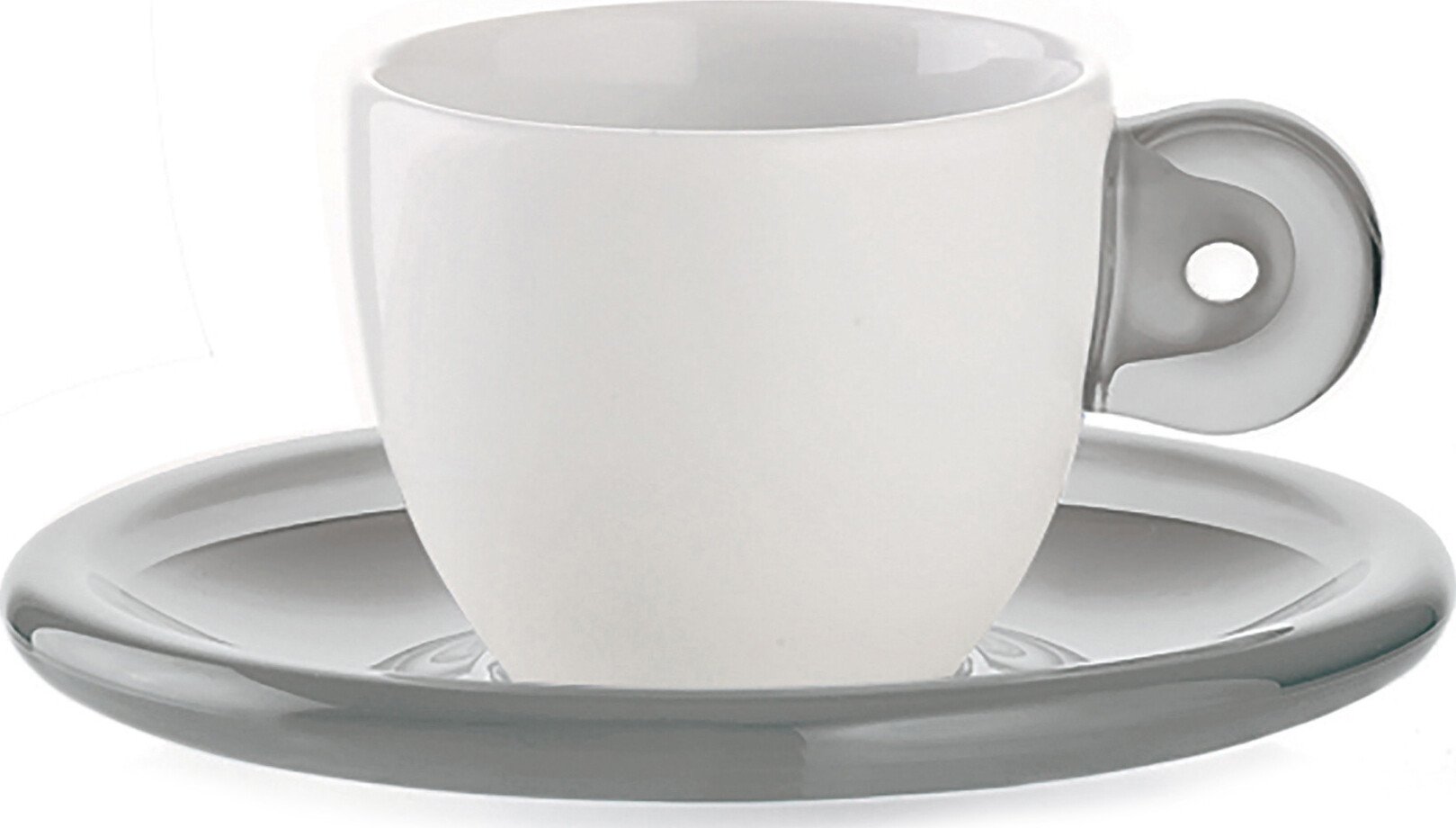 Filiżanki do espresso Gocce szare ze spodkami 2 szt.