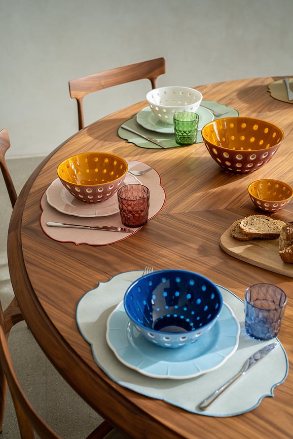 Flora Assiette Plate, 28 cm, bleue