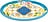 Flowers & Lemon Oval platter 50 cm blue and yellow