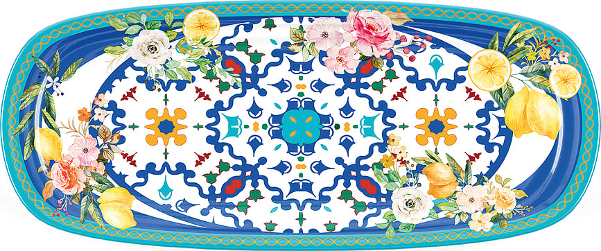 Flowers & Lemon Pladanj 39,5 cm plavi