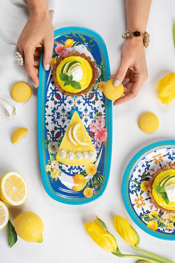 Flowers & Lemon Pladenj, 39,5 cm, moder