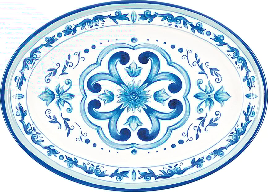 Fuente ovalada Blues, 50 cm