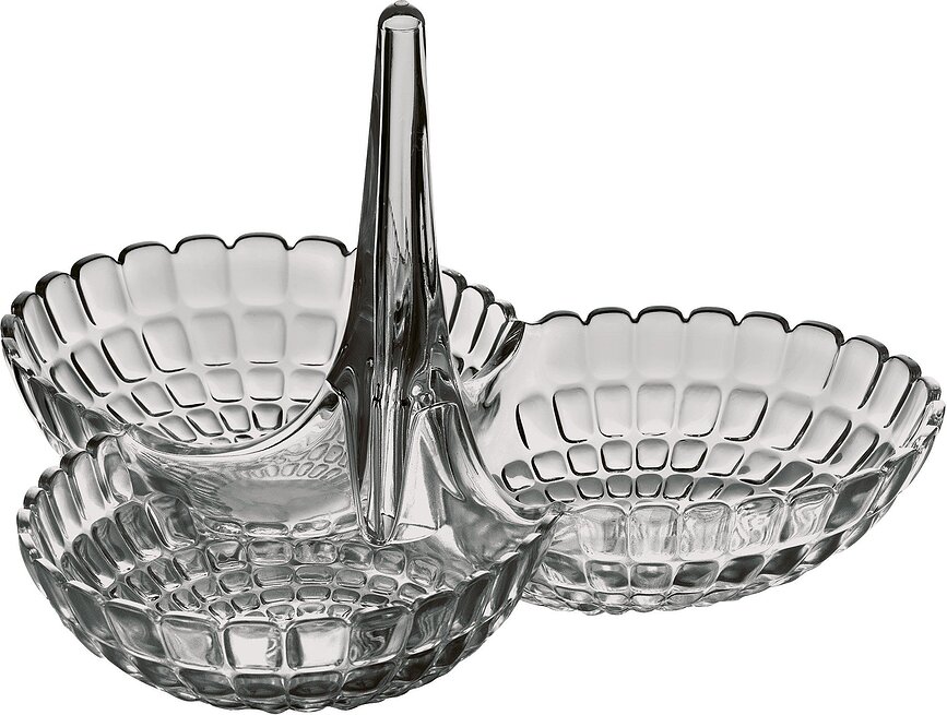 Fuente para aperitivos triple Tiffany, antracita