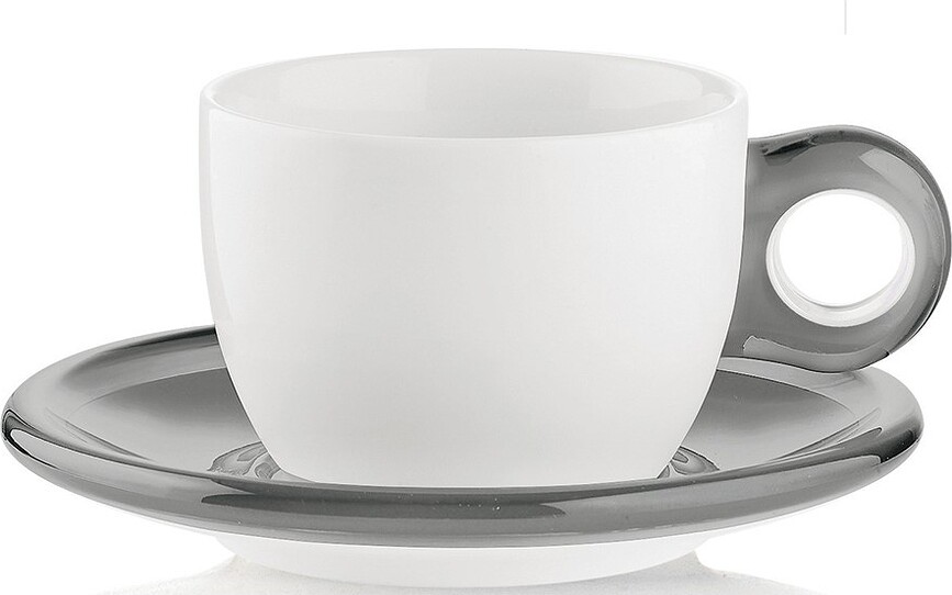 Gocce Tasses à Thé, grises, Lot de 2