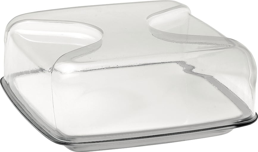 Gocce Τυριέρα με ξύλο κοπής, 25,5 cm, γκρι