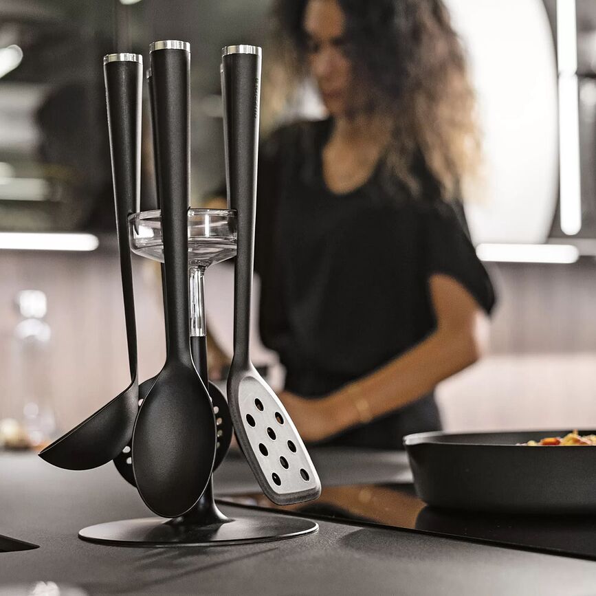 Guzzini Set d'Ustensiles de Cuisine avec support, Set 6 pièces