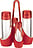Juego de Aceiteras y Vinagreras Two-tone, con salero y pimentero, en soporte, rojo, Set de 5 piezas