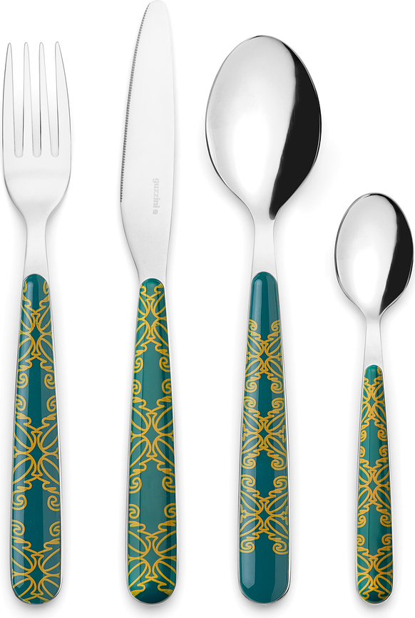 Juego de Cubiertos Fusion, verde, Set de 24 piezas