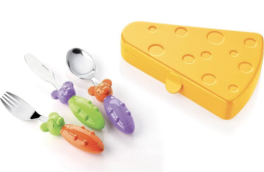 Juego de Cubiertos infantil con estuche Bimbi, Set de 4 piezas