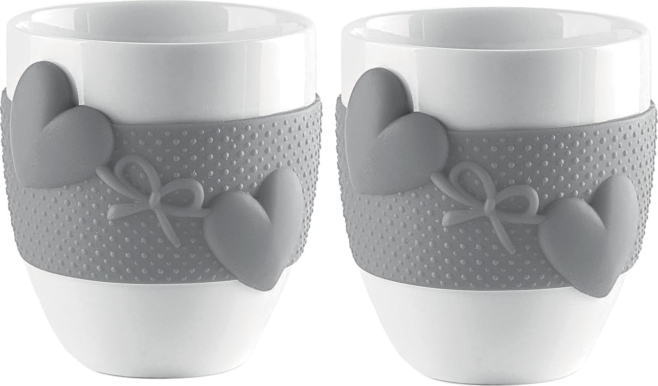 Kubki do espresso Love szare 2 szt.