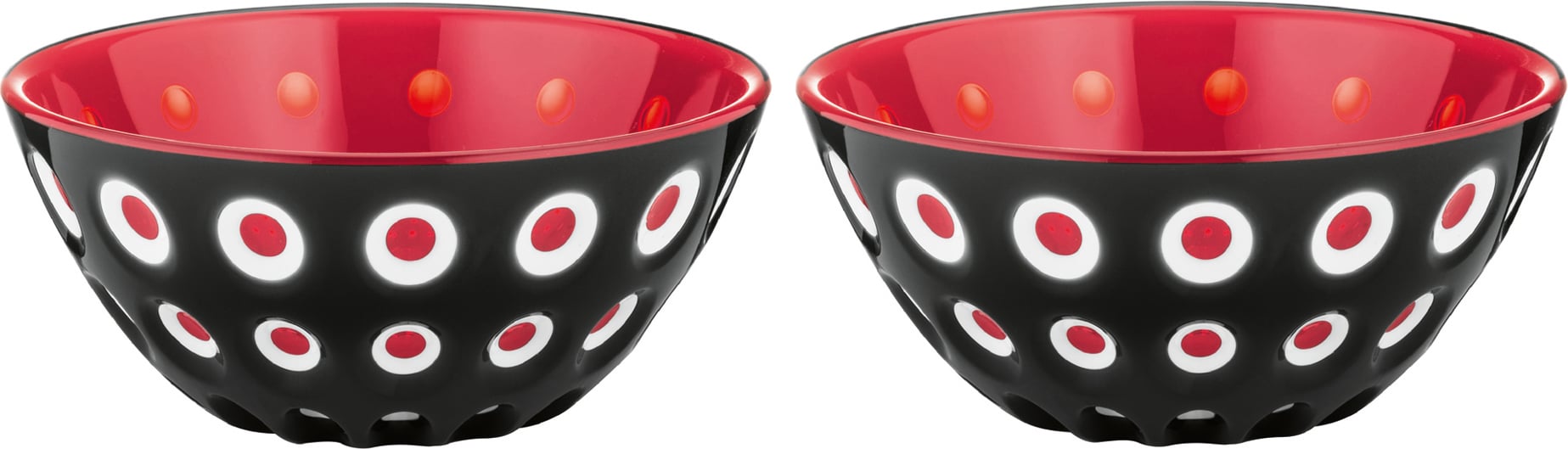 Le Murrine Snack-Schalen 12,5 cm schwarz-rot 2 St.
