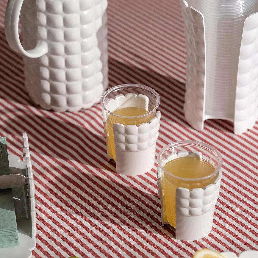 Portavasos desechables Tiffany, transparentes, Pack de 6 unidades