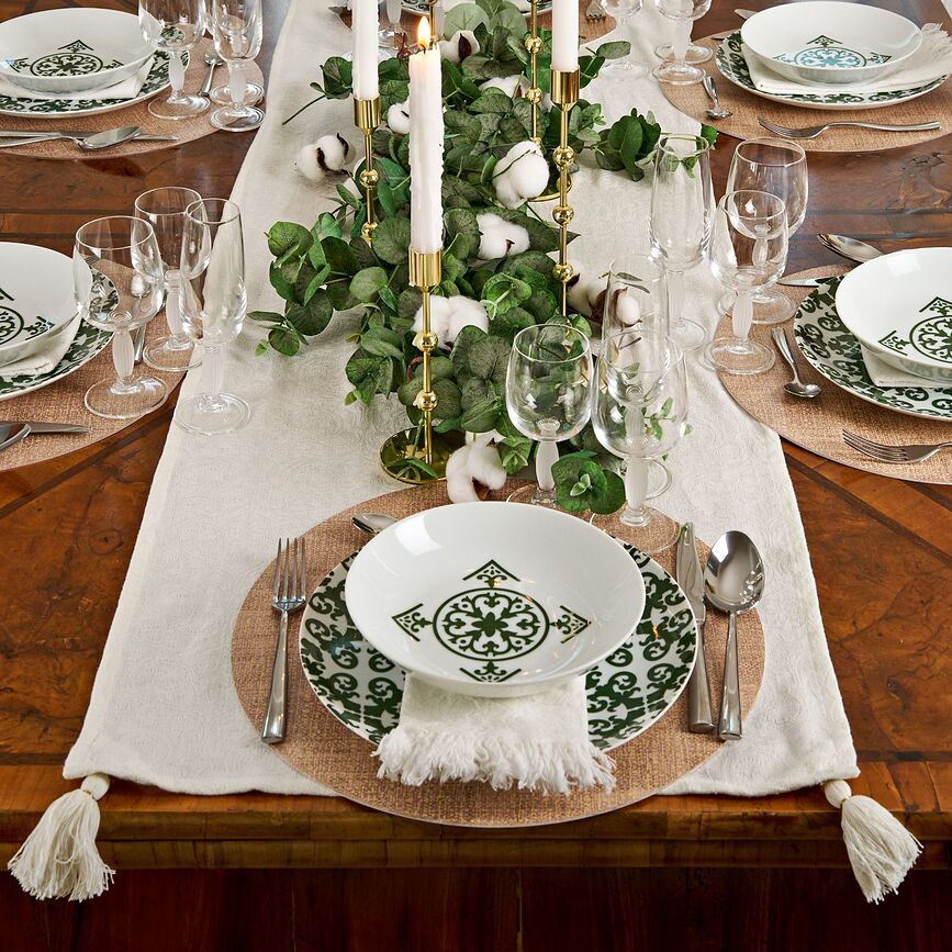 Mantel Individual Fabric, 38 cm, blanco roto, reversible