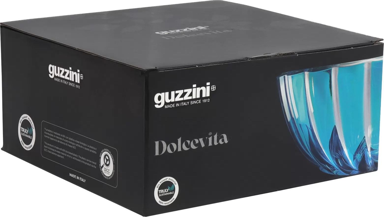 Guzzini Récipient DolceVita Bleu - Bol Rond Bio-Based Pour Glace Et Hors-d'Œuvre