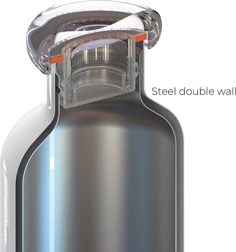 On The Go Diial Bouteille isotherme 500 ml, acier inoxydable