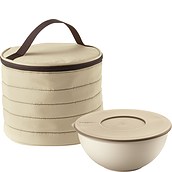 On The Go Thermal bag with container round beige
