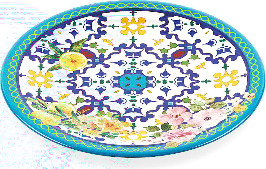 Plato de Postre Flowers & Lemon, 21,5 cm, azul