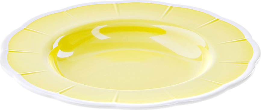 Plato hondo Flora, 24 cm, amarillo
