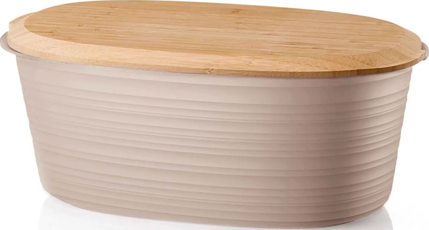 Pojemnik na pieczywo Tierra taupe z recyklingu