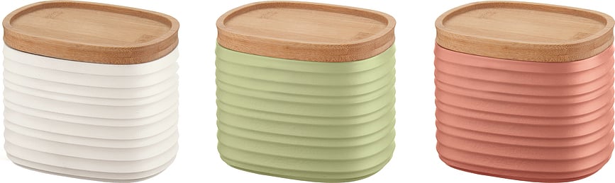 Recipientes de cocina Tierra 500 ml, de colores, Pack de 3