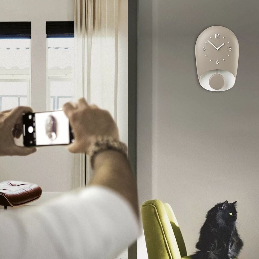 Reloj de pared con péndulo Home Bell, color carbón