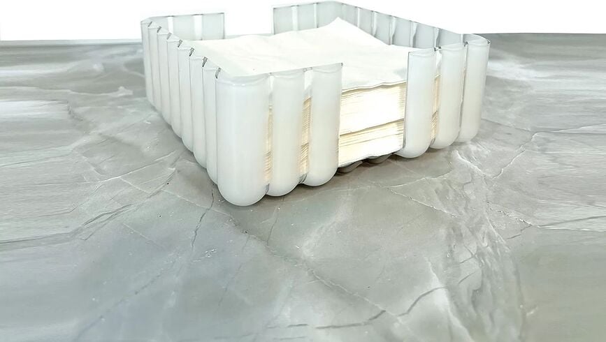 Servilletero de material reciclado Dolcevita, efecto nacarado