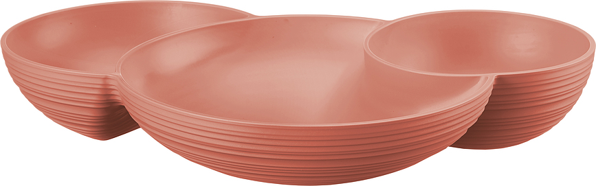 Tierra Bol de Service à triple compartiment, terracotta