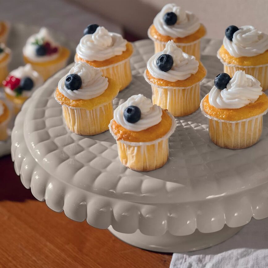 Tiffany Présentoir à Gâteaux, petit, blanc laiteux