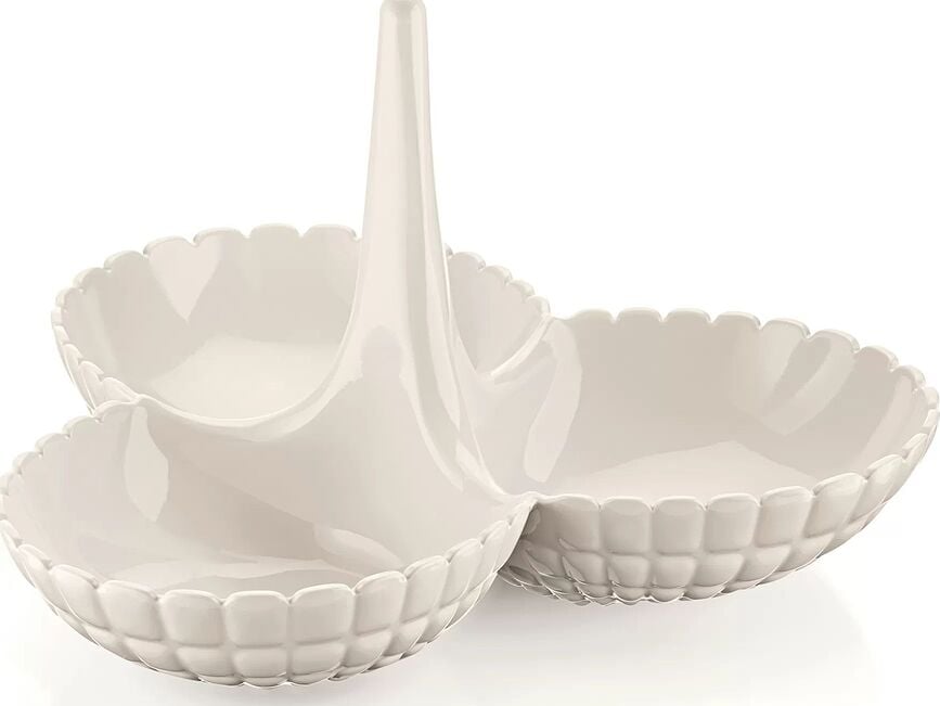 Tiffany Trio de Coupelles de service, blanc laiteux