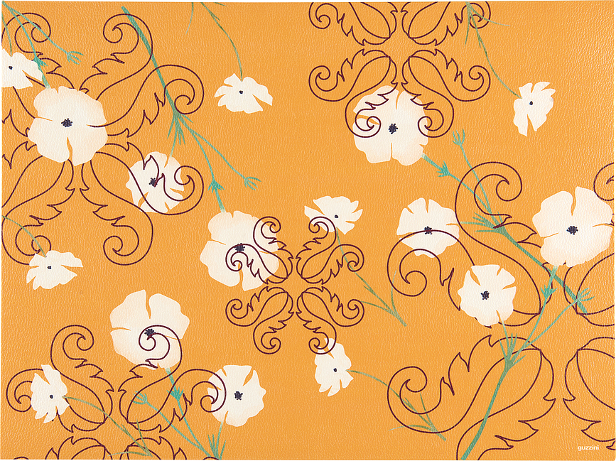 Tovaglietta da mettere sotto il piatto Fusion a fiori 33 x 44 cm ambra