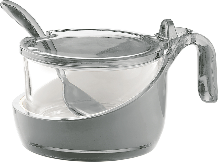 Two-tone Sucrier avec cuillère, gris
