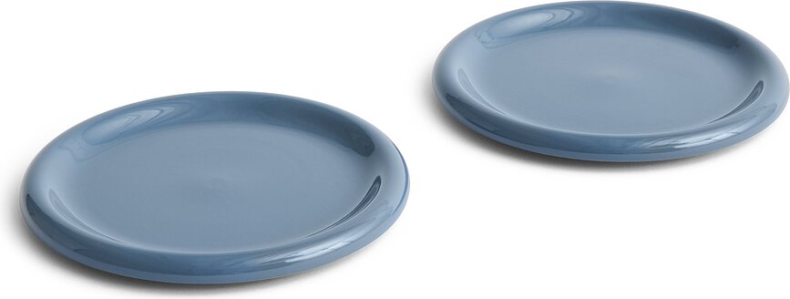 Barro Assiettes plates 24 cm, bleu foncé, Lot de 2