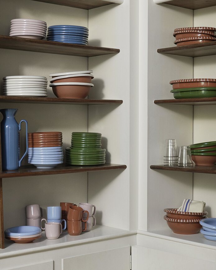 Barro Assiettes plates 24 cm, bleu foncé, Lot de 2