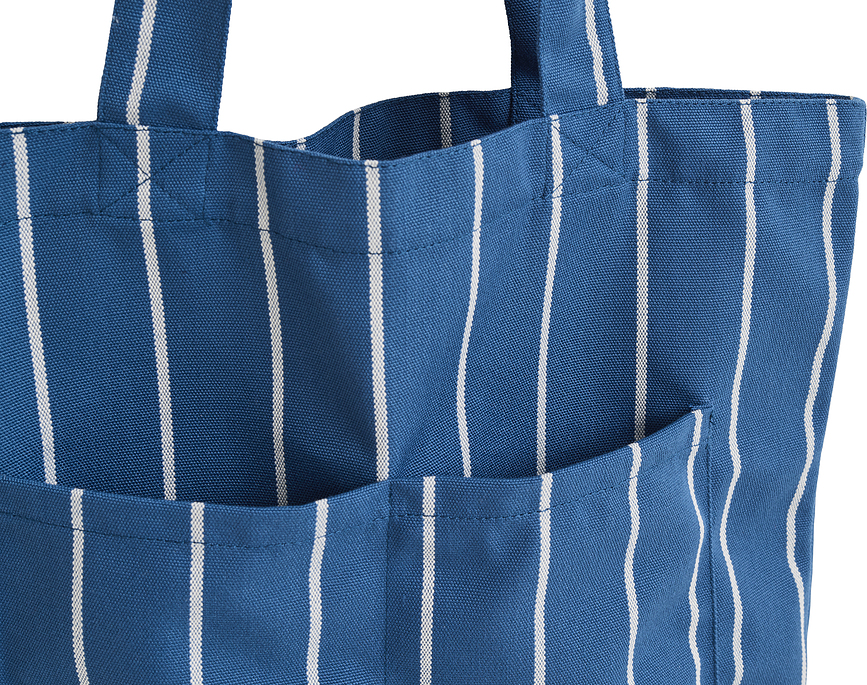 Borsa per la spesa Outdoor Market a righe, beige-blu