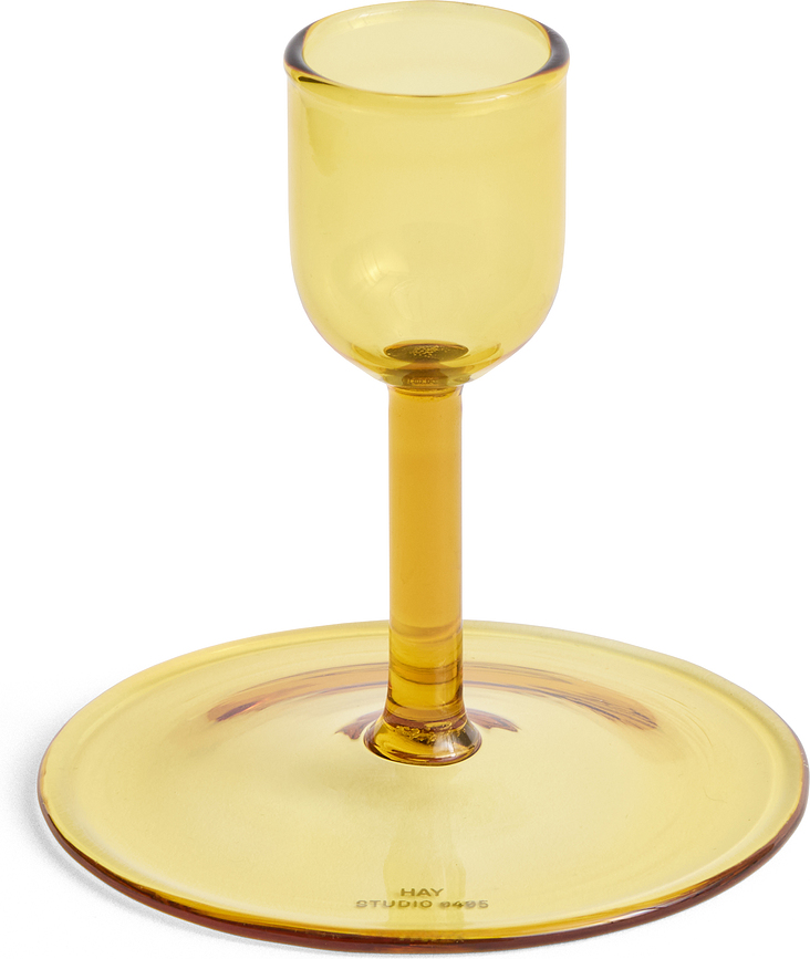 Bougeoir droit pour bougie classique, petit, jaune