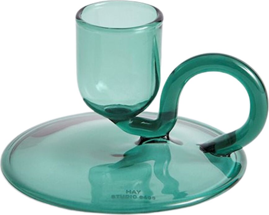 Bougeoir pour bougie classique Tiny Curved, bleu marine