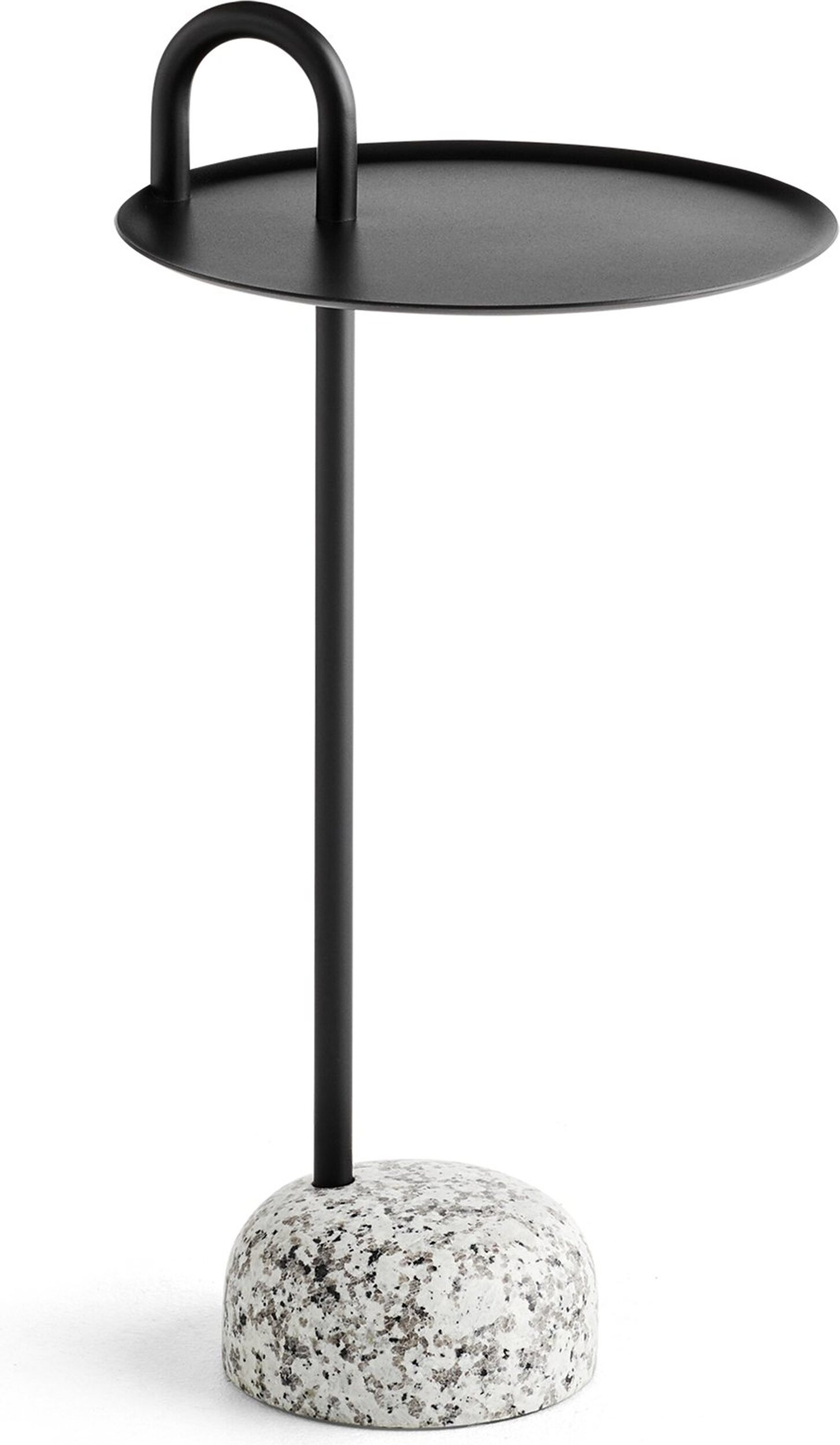 Bowler Beistelltisch 36 cm schwarz mit Granitbasis