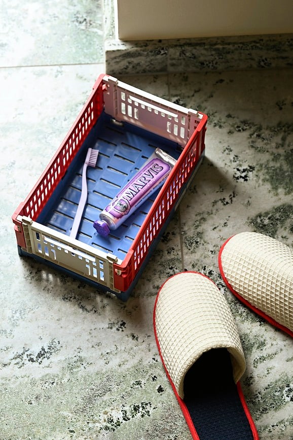 Caja Colour Crate Mix S, amarilla y morada