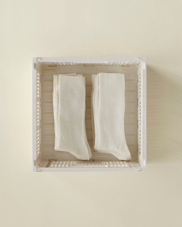 Caja de Almacenamiento Hay Colour Crate Square M, amarillo claro