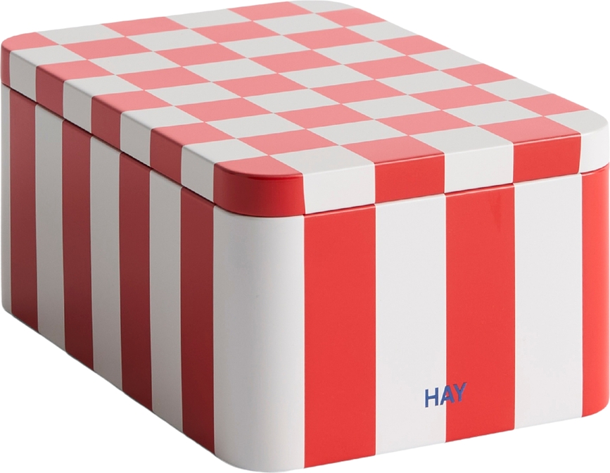 Caja para almacenamiento Tin, talla S, crema y roja