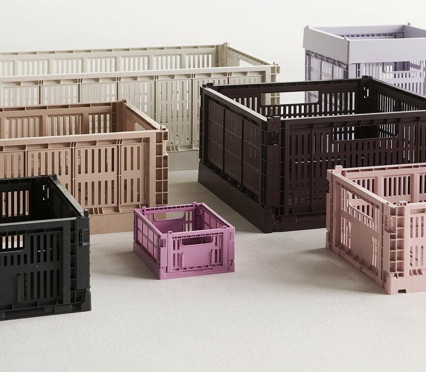 Cajas de Almacenamiento Hay Colour Crate Mini, burdeos, 2 unidades