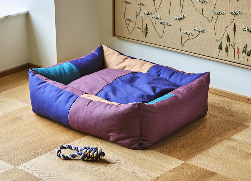 Cama para perro Hay L blanco y negro